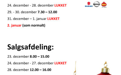 Julens åbningstider